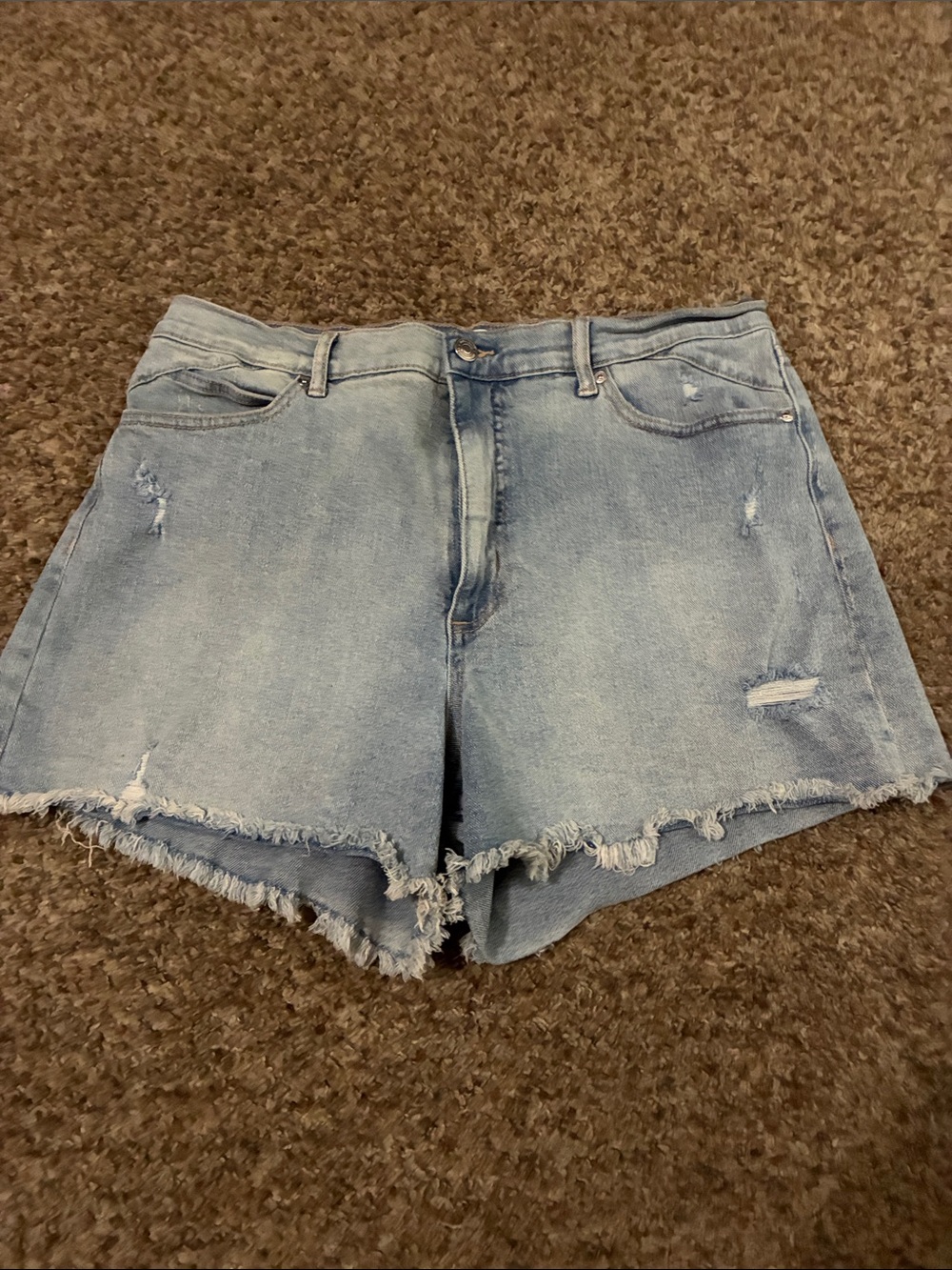 sofia by sofia vergara Light Blue Frayed Denim Shorts